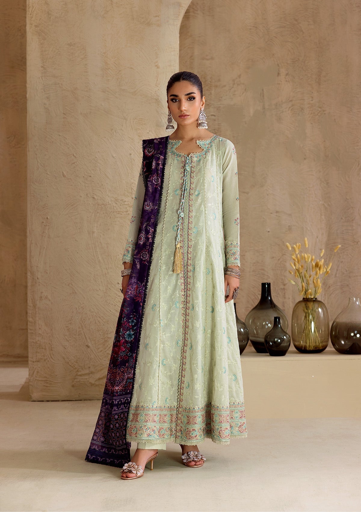 Aik Atelier | RTW 25 | LOOK 12 XS Ice Blue Jacquard Lawn