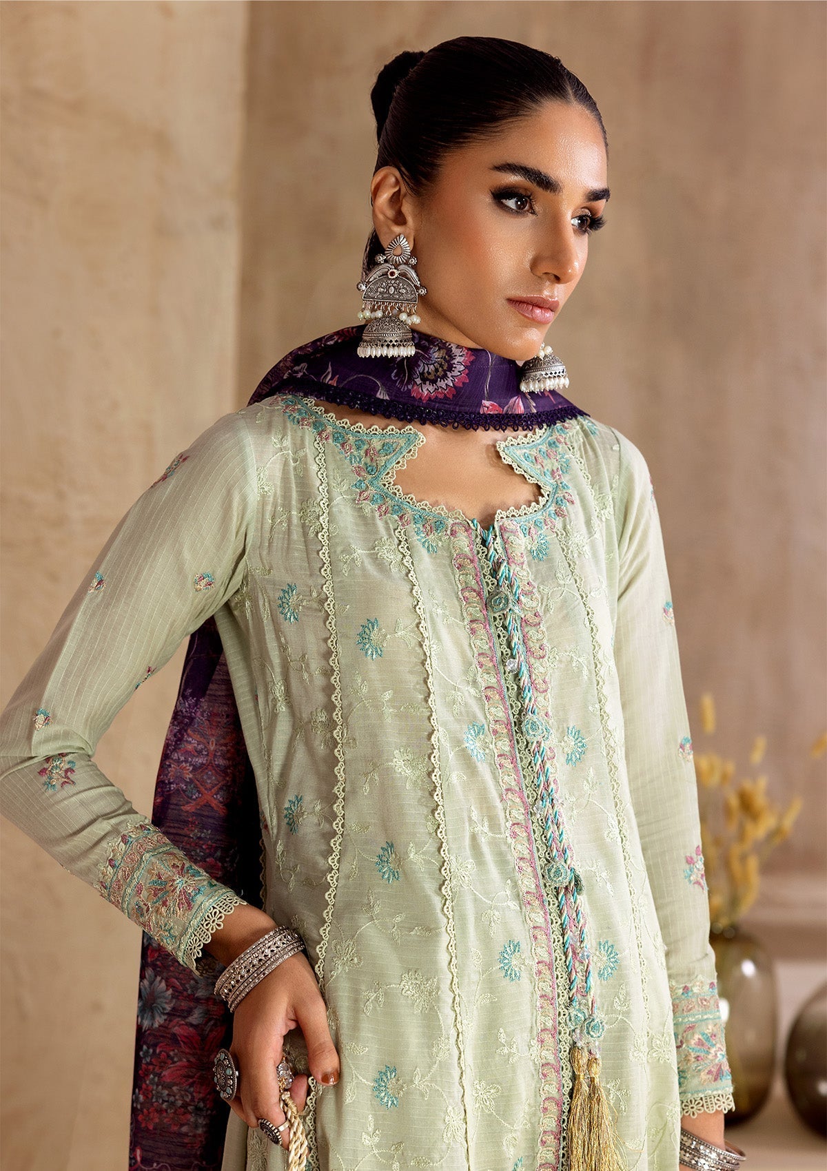 Aik Atelier | RTW 25 | LOOK 12 L Ice Blue Jacquard Lawn