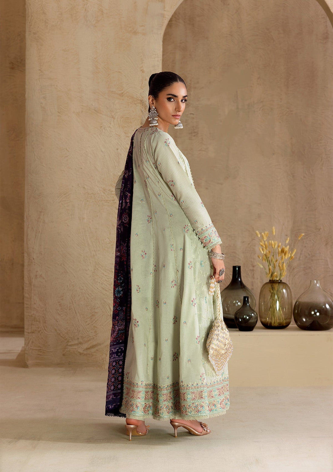 Aik Atelier | RTW 25 | LOOK 12 XS Ice Blue Jacquard Lawn