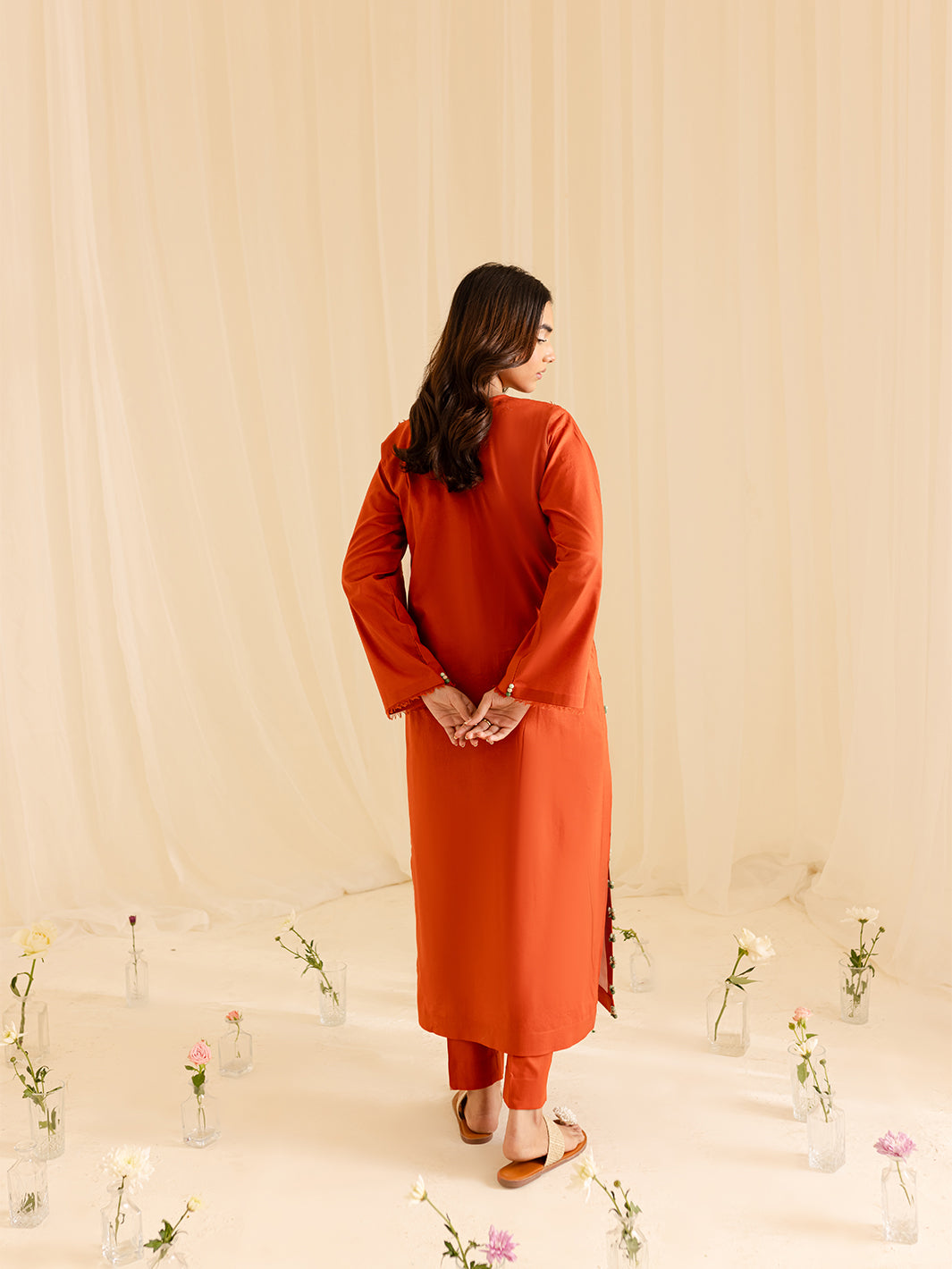 Mahnur | Petal Whispers Lawn Pret | Aster XS Orange Lawn