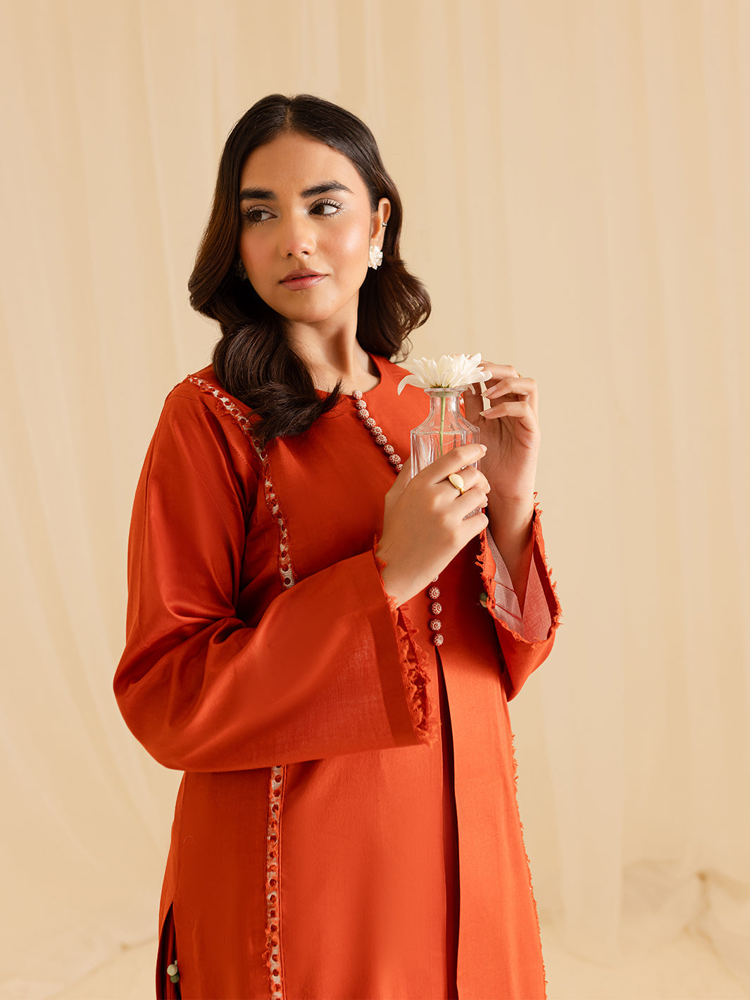 Mahnur | Petal Whispers Lawn Pret | Aster M Orange Lawn