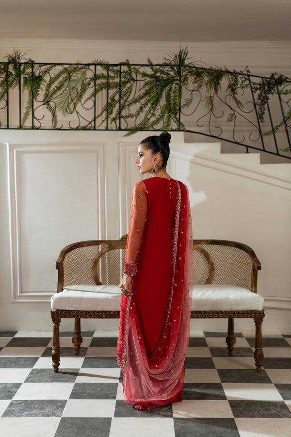 Azzal | Mishri Formals | Bahar XS Net Electric Red