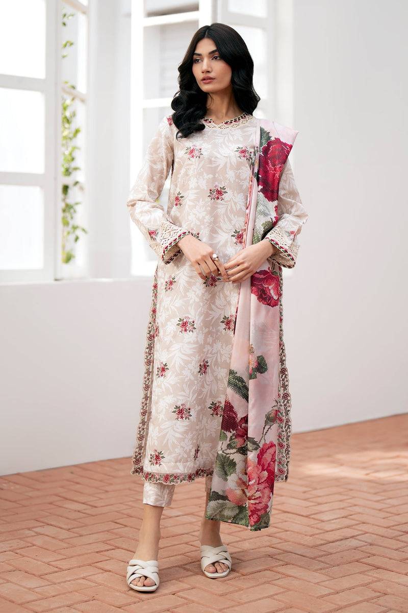 Baroque | Lawn Collection 24 | UF-535 - Pakistani Designer Dress - by Baroque | Type: Luxury - 100% Original at Saira Sultan