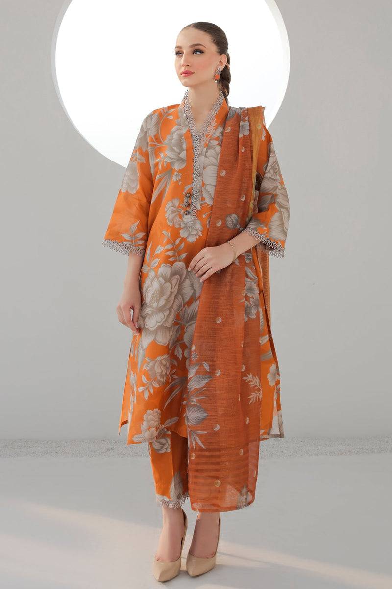 Baroque | Lawn Collection 24 | UF-312 - Pakistani Designer Dress - by Baroque | Type: Luxury - 100% Original at Saira Sultan