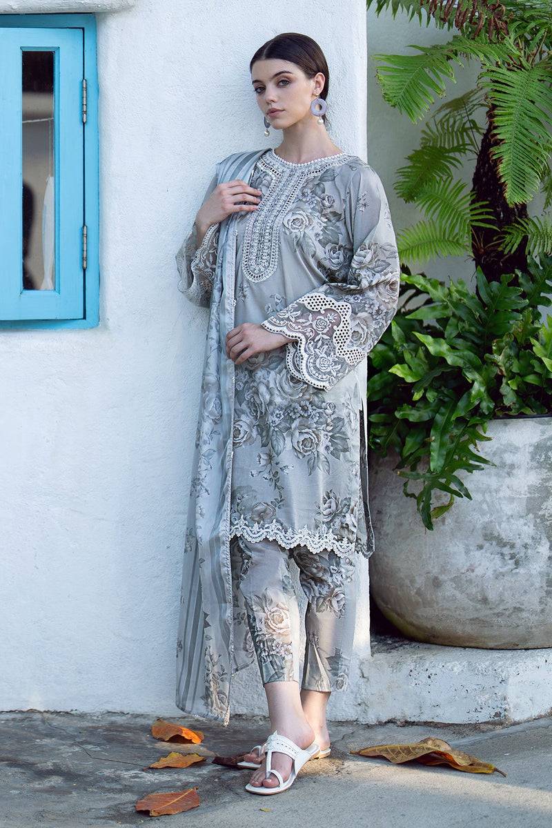 Baroque | Lawn Collection 24 | UF-557 - Pakistani Designer Dress - by Baroque | Type: Luxury - 100% Original at Saira Sultan