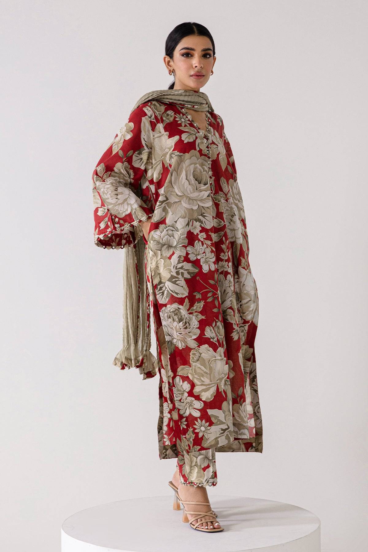 Baroque | Lawn Collection 24 | UF-378 - Pakistani Designer Dress - by Baroque | Type: Luxury - 100% Original at Saira Sultan