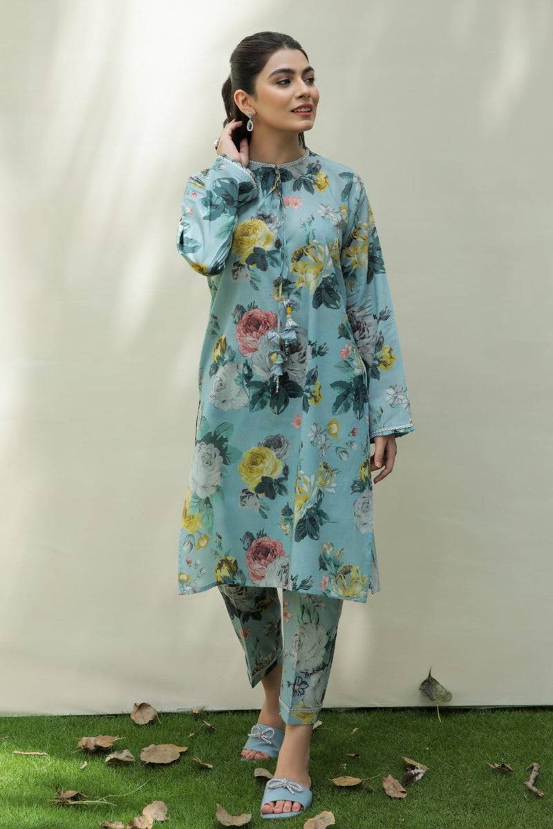 Baroque | Lawn Collection 24 | UF-211 - Pakistani Designer Dress - by Baroque | Type: Luxury - 100% Original at Saira Sultan