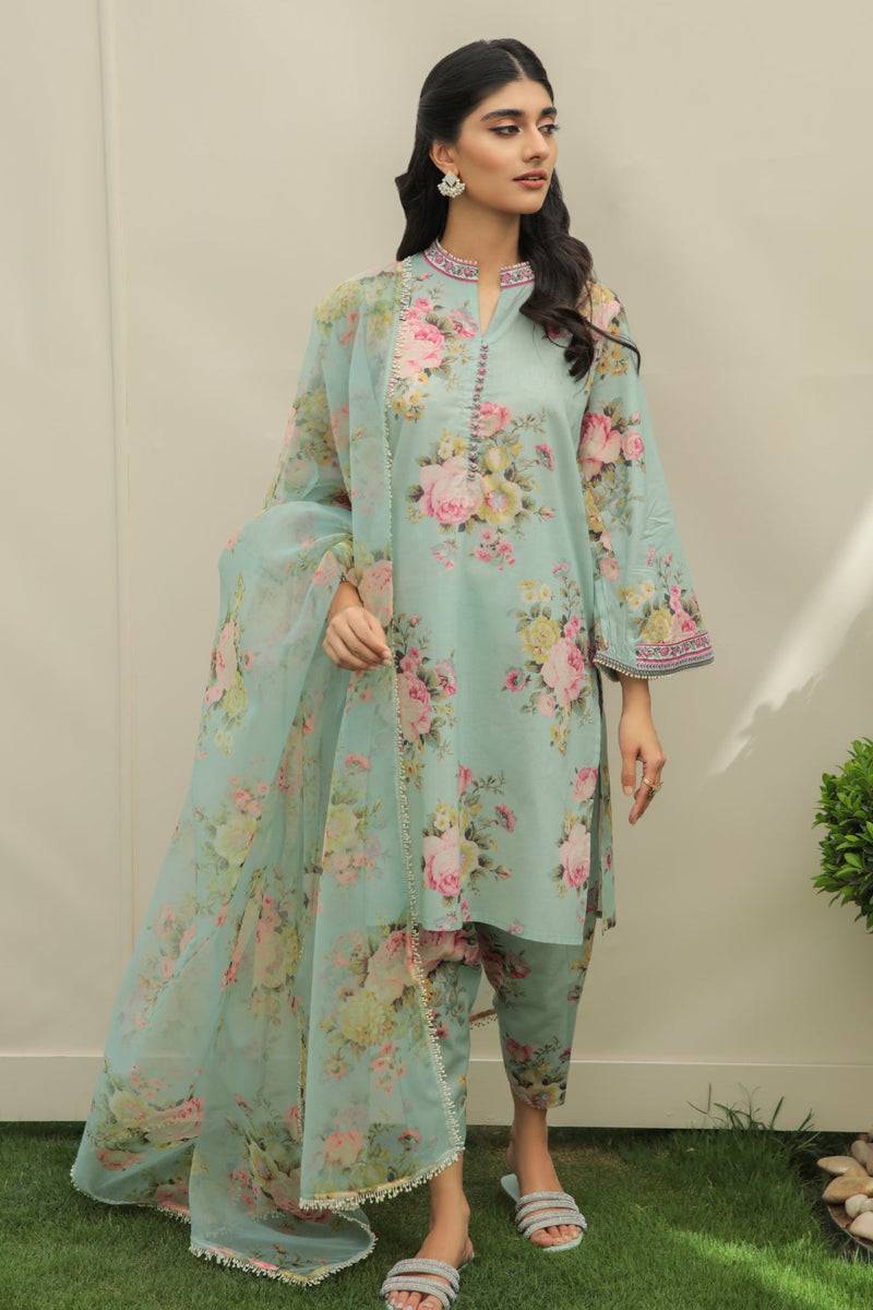 Baroque | Lawn Collection 24 | UF-215 - Pakistani Designer Dress - by Baroque | Type: Luxury - 100% Original at Saira Sultan