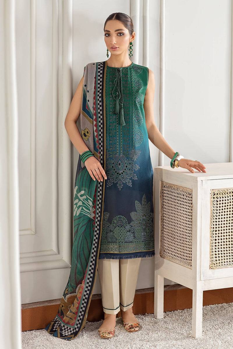 Baroque | Lawn Collection 24 | FL21-D1 - Pakistani Designer Dress - by Baroque | Type: Luxury - 100% Original at Saira Sultan