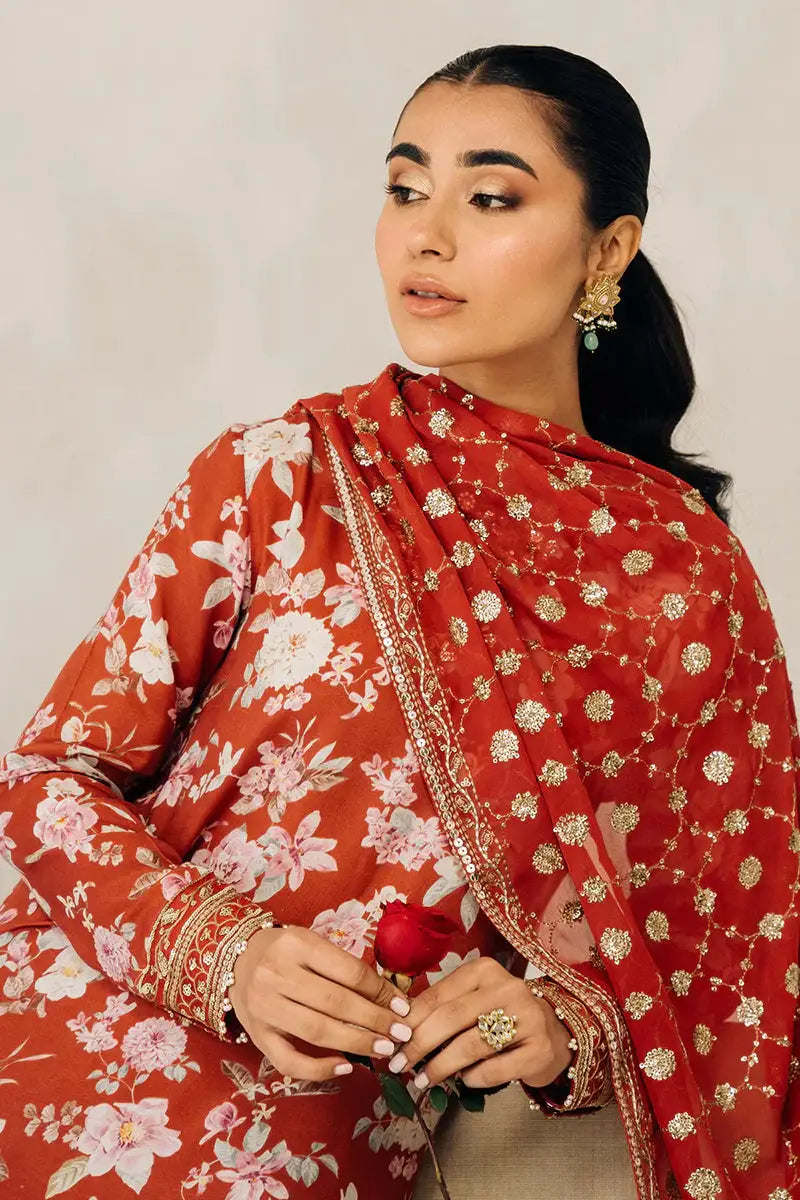 Cross Stitch | Luxe Atelier 24 | Crimson Glow - Pakistani Designer Dress - by Cross Stitch | Type: Luxury - 100% Original at Saira Sultan