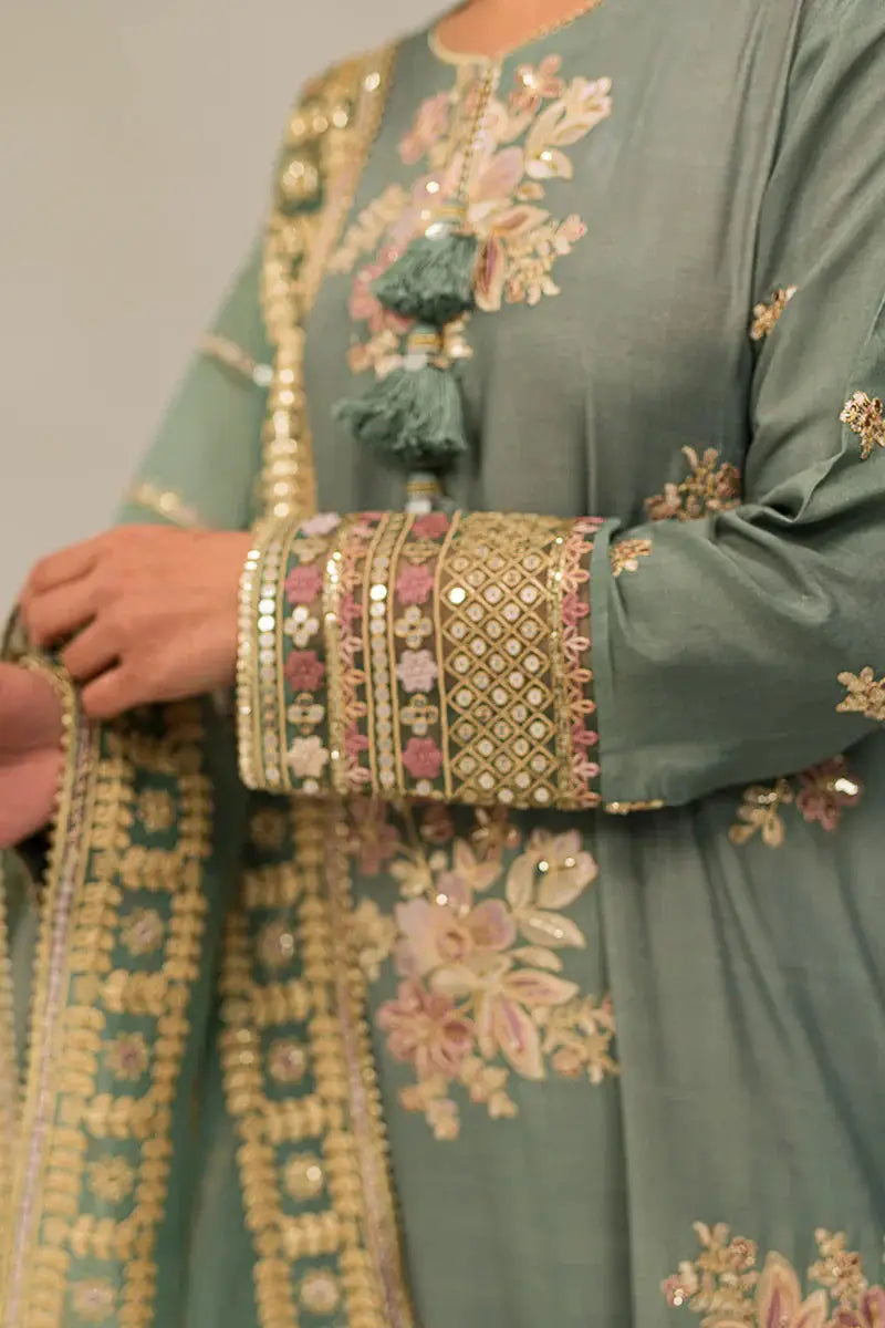 Cross Stitch | Luxe Atelier 24 | Garland Sage - Pakistani Designer Dress - by Cross Stitch | Type: Luxury - 100% Original at Saira Sultan
