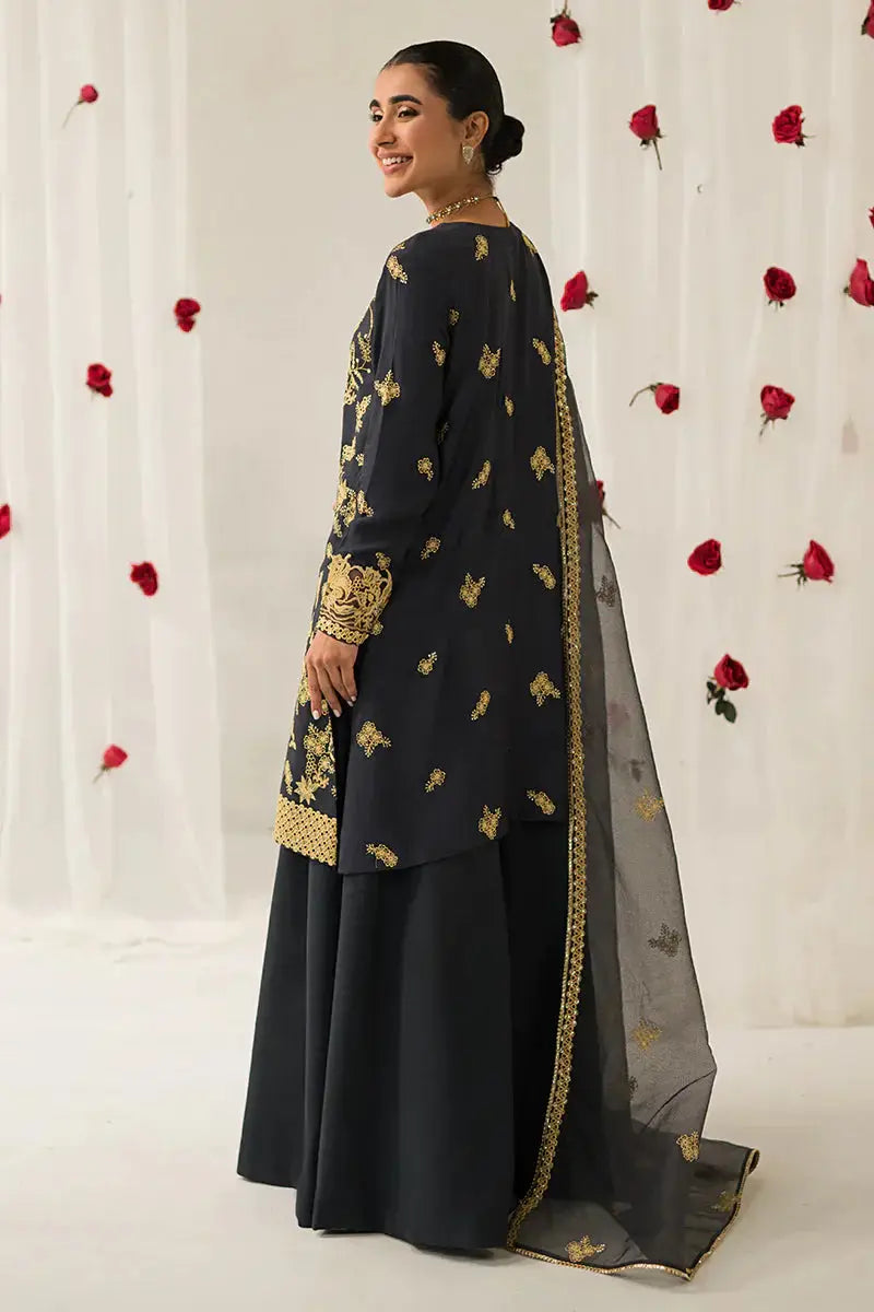 Cross Stitch | Luxe Atelier 24 | Charcoal Tint - Pakistani Designer Dress - by Cross Stitch | Type: Luxury - 100% Original at Saira Sultan