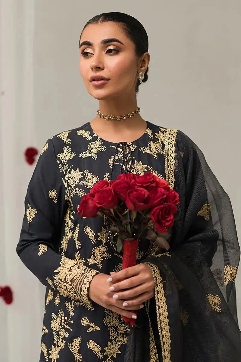Cross Stitch | Luxe Atelier 24 | Charcoal Tint - Pakistani Designer Dress - by Cross Stitch | Type: Luxury - 100% Original at Saira Sultan