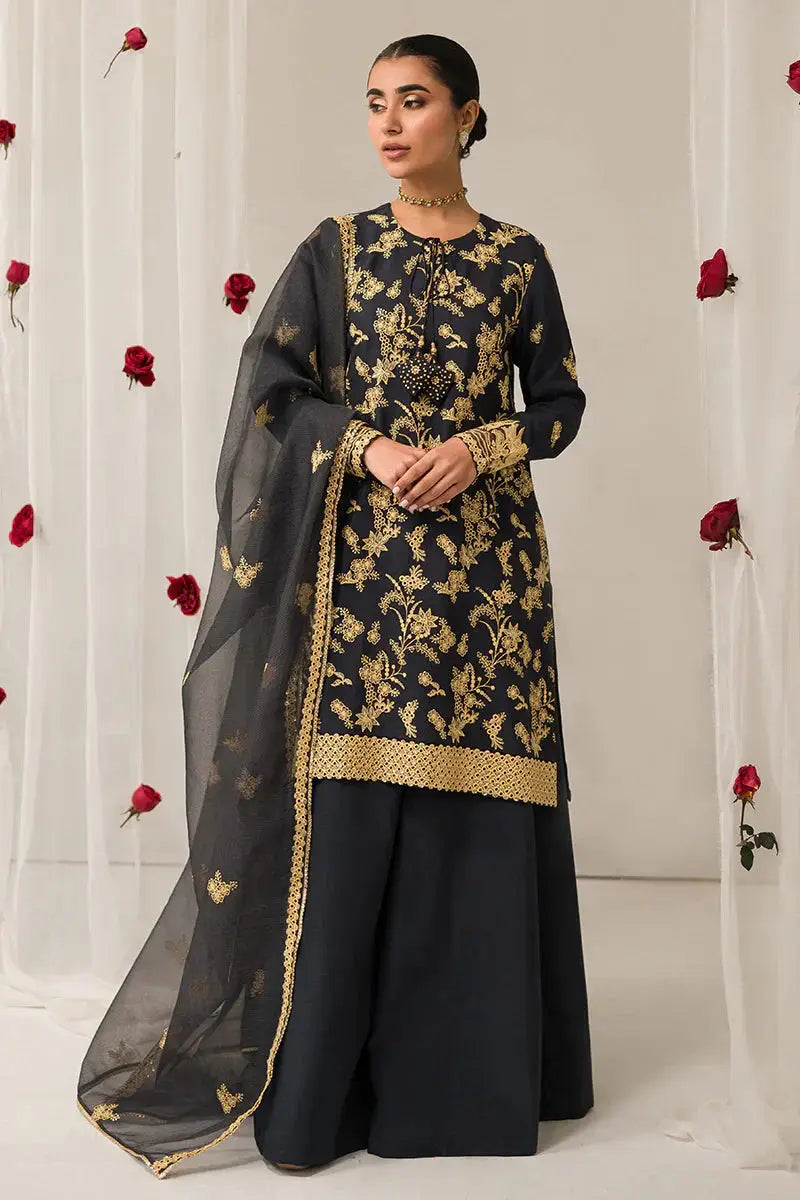 Cross Stitch | Luxe Atelier 24 | Charcoal Tint - Pakistani Designer Dress - by Cross Stitch | Type: Luxury - 100% Original at Saira Sultan