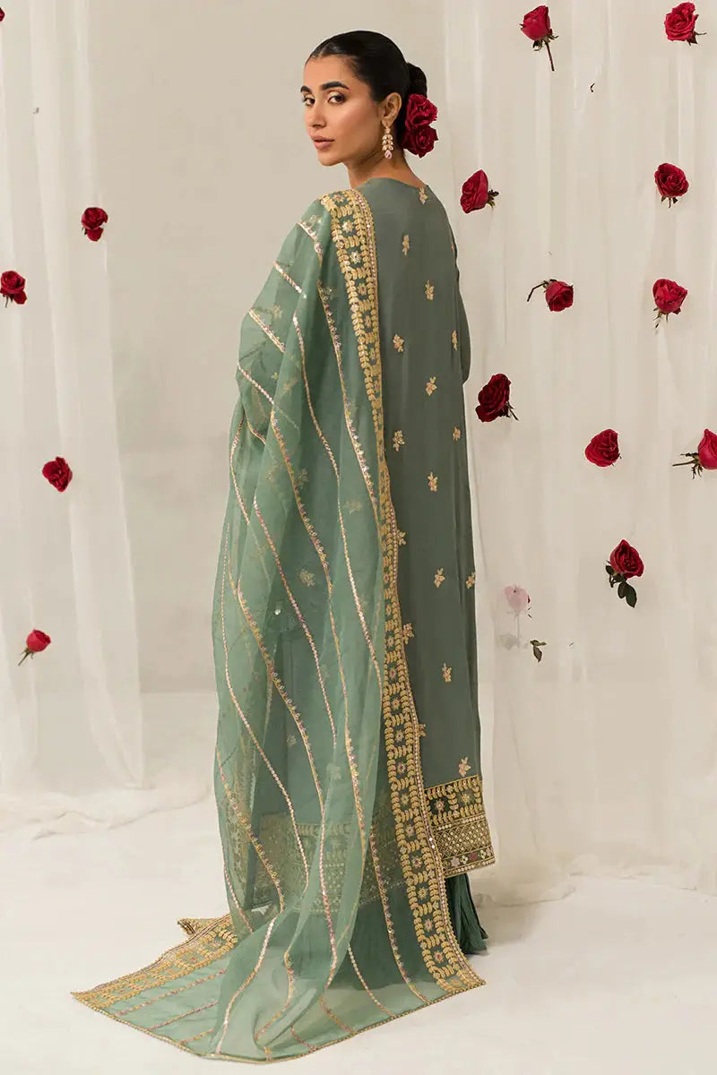 Cross Stitch | Luxe Atelier 24 | Garland Sage - Pakistani Designer Dress - by Cross Stitch | Type: Luxury - 100% Original at Saira Sultan