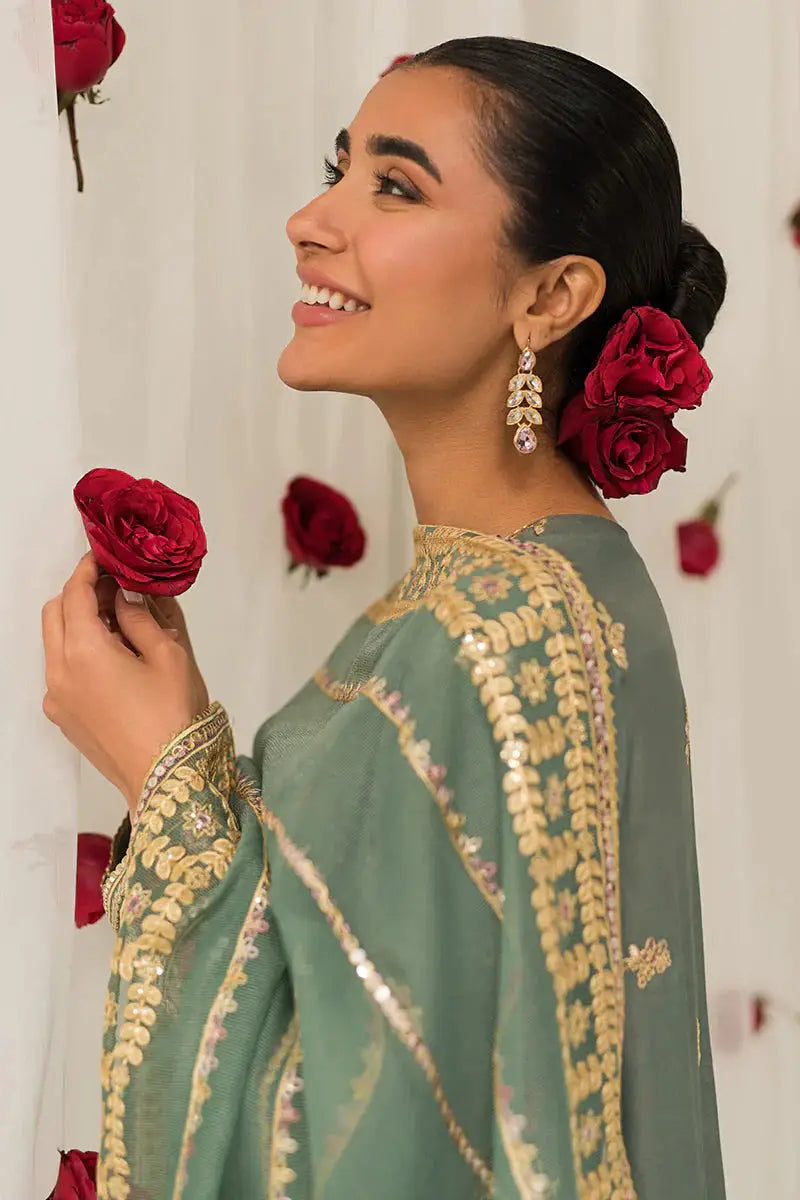 Cross Stitch | Luxe Atelier 24 | Garland Sage - Pakistani Designer Dress - by Cross Stitch | Type: Luxury - 100% Original at Saira Sultan