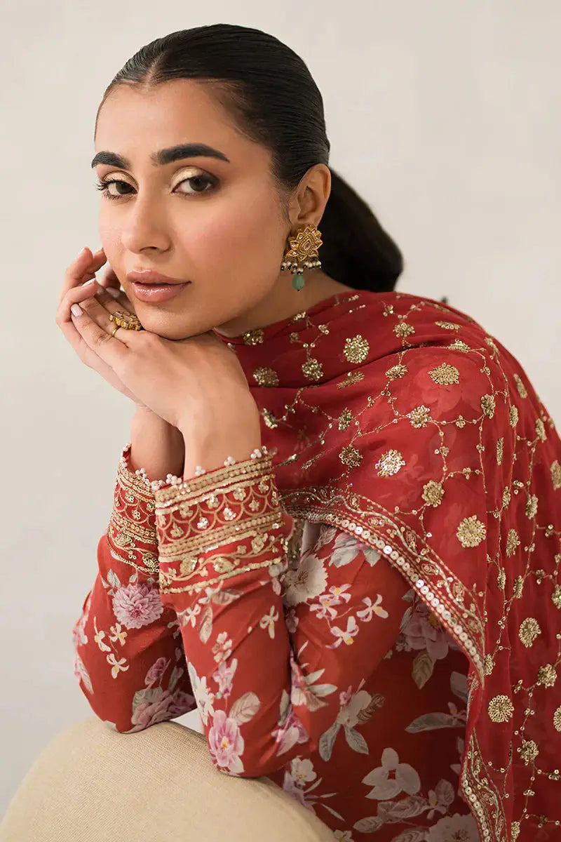 Cross Stitch | Luxe Atelier 24 | Crimson Glow - Pakistani Designer Dress - by Cross Stitch | Type: Luxury - 100% Original at Saira Sultan