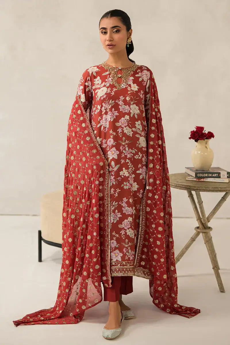Cross Stitch | Luxe Atelier 24 | Crimson Glow - Pakistani Designer Dress - by Cross Stitch | Type: Luxury - 100% Original at Saira Sultan