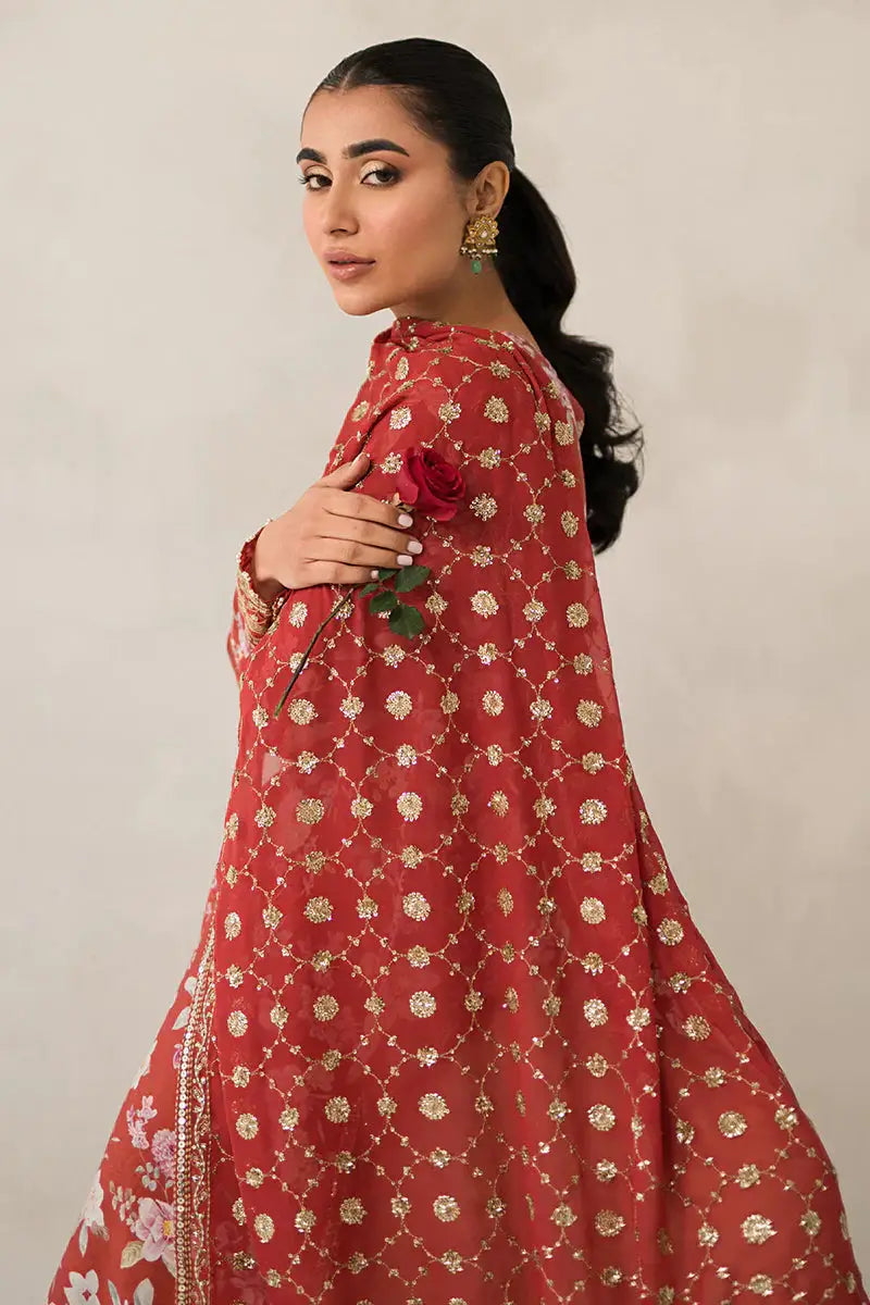 Cross Stitch | Luxe Atelier 24 | Crimson Glow - Pakistani Designer Dress - by Cross Stitch | Type: Luxury - 100% Original at Saira Sultan