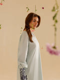 Mahnur | Petal Whispers Lawn Pret | Crystal M Ice Blue Lawn