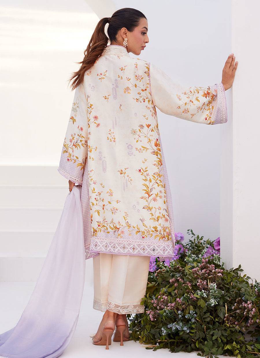Farah Talib Aziz | Zaza Prints 24 | AMETHYST TRELLIS SHIRT AND DUPATTA - Pakistani Designer Dress - by Farah Talib Aziz | Type: Luxury - 100% Original at Saira Sultan