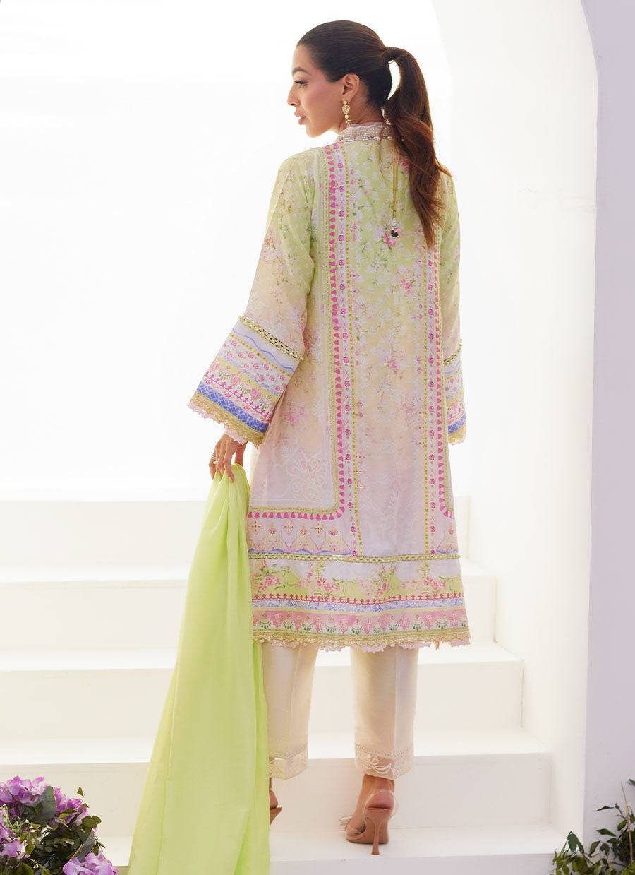 Farah Talib Aziz | Zaza Prints 24 | PEAR OMBRE SHIRT AND DUPATTA - Pakistani Designer Dress - by Farah Talib Aziz | Type: Luxury - 100% Original at Saira Sultan
