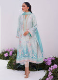 Farah Talib Aziz | Zaza Prints 24 | CYAN OMBRE SHIRT AND DUPATTA - Pakistani Designer Dress - by Farah Talib Aziz | Type: Luxury - 100% Original at Saira Sultan