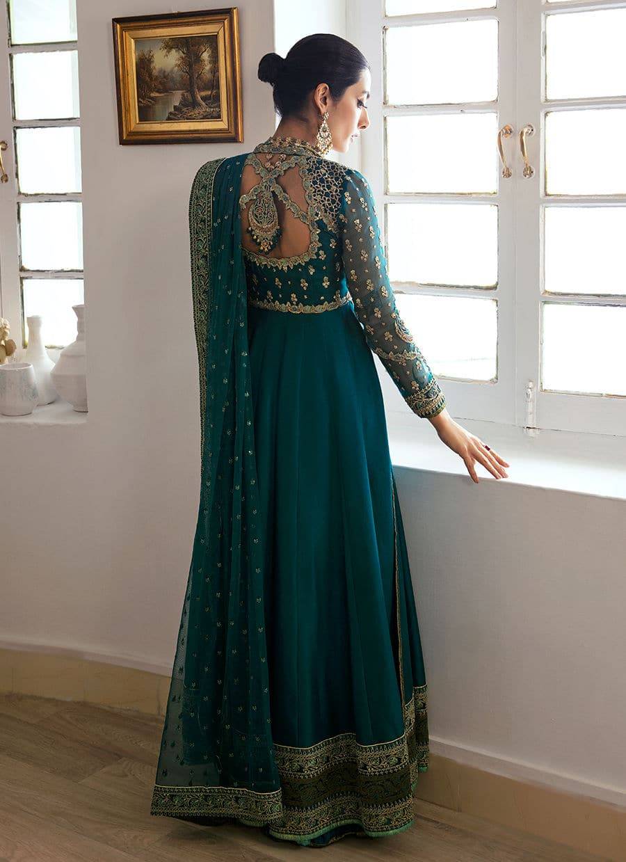 Farah Talib Aziz | Mayna Festive Luxe | AFRA TEAL - Pakistani Designer Dress - by Farah Talib Aziz | Type: Bridal - 100% Original at Saira Sultan