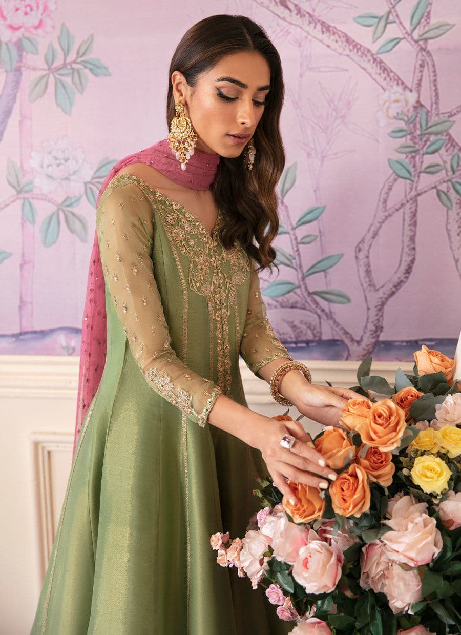Farah Talib Aziz | Mayna Festive Luxe | ANISA APPLE GREEN - Pakistani Designer Dress - by Farah Talib Aziz | Type: Bridal - 100% Original at Saira Sultan