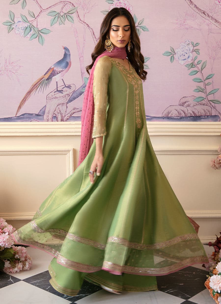 Farah Talib Aziz | Mayna Festive Luxe | ANISA APPLE GREEN - Pakistani Designer Dress - by Farah Talib Aziz | Type: Bridal - 100% Original at Saira Sultan