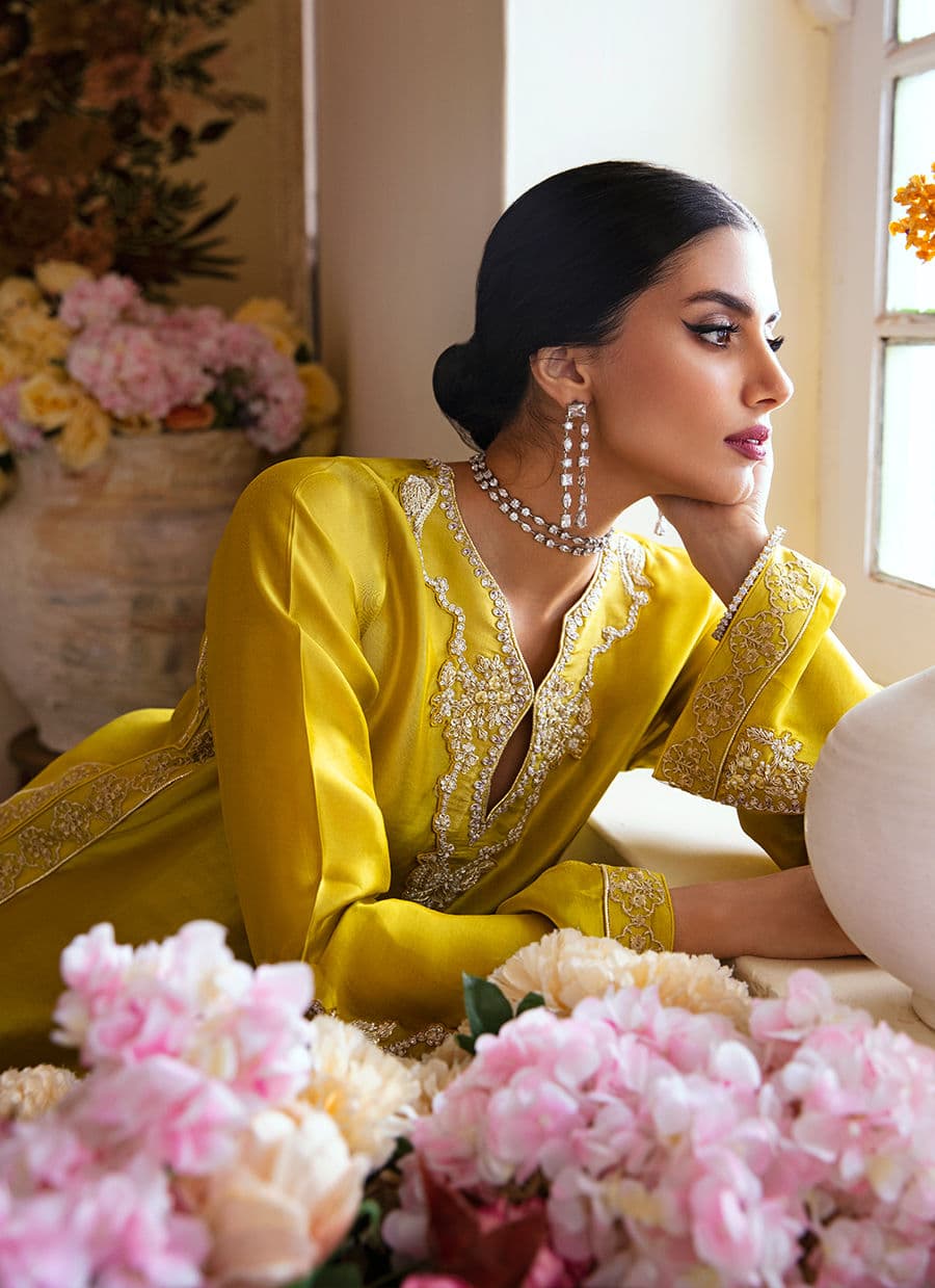 Farah Talib Aziz | Mayna Festive Luxe | Veesta Lime - Pakistani Designer Dress - by Farah Talib Aziz | Type: Bridal - 100% Original at Saira Sultan