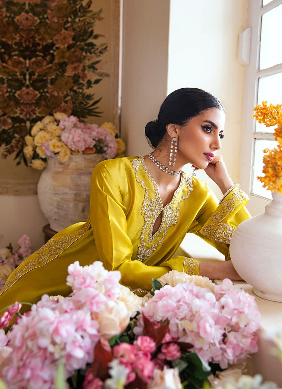 Farah Talib Aziz | Mayna Festive Luxe | Veesta Lime - Pakistani Designer Dress - by Farah Talib Aziz | Type: Bridal - 100% Original at Saira Sultan