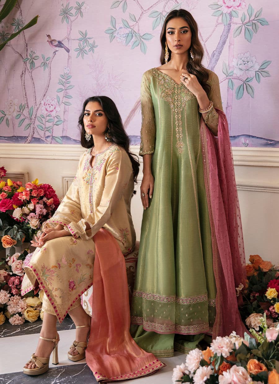 Farah Talib Aziz | Mayna Festive Luxe | ANISA APPLE GREEN - Pakistani Designer Dress - by Farah Talib Aziz | Type: Bridal - 100% Original at Saira Sultan
