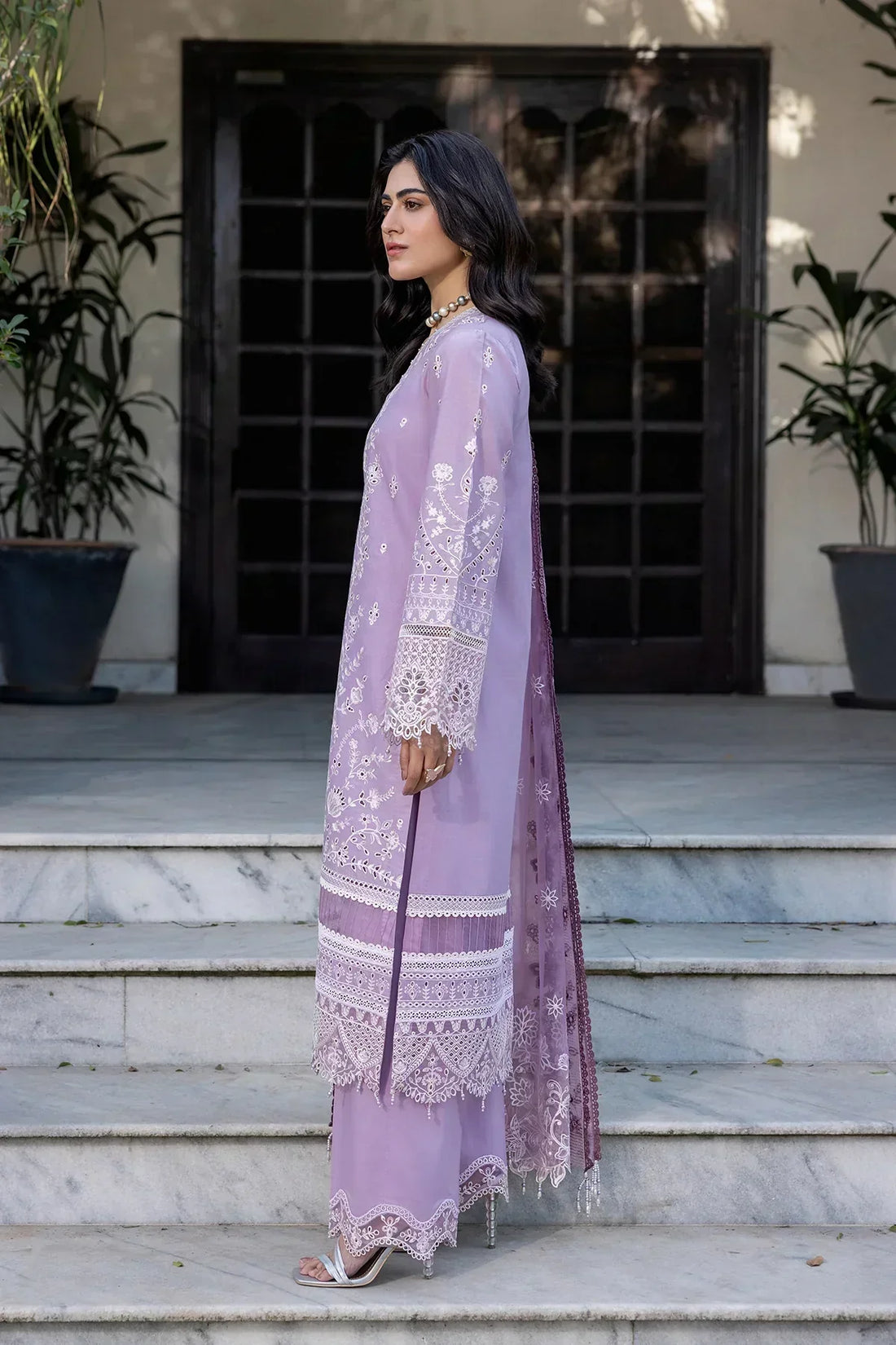 Farasha | Bahaar Embroidered Lawn | Lilac Florine -  Farasha Luxury -  Saira Sultan