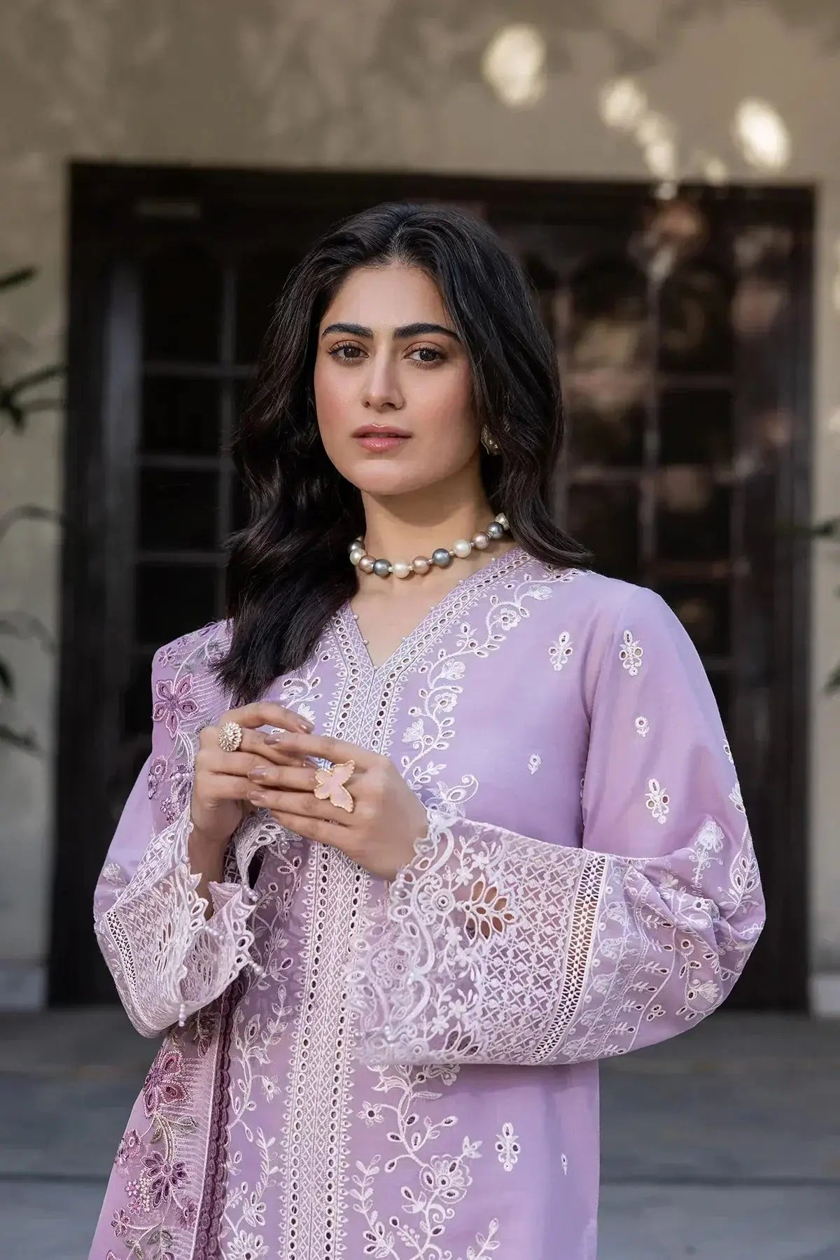 Farasha | Bahaar Embroidered Lawn | Lilac Florine - Pakistani Designer Dress - by Farasha | Type: Luxury - 100% Original at Saira Sultan