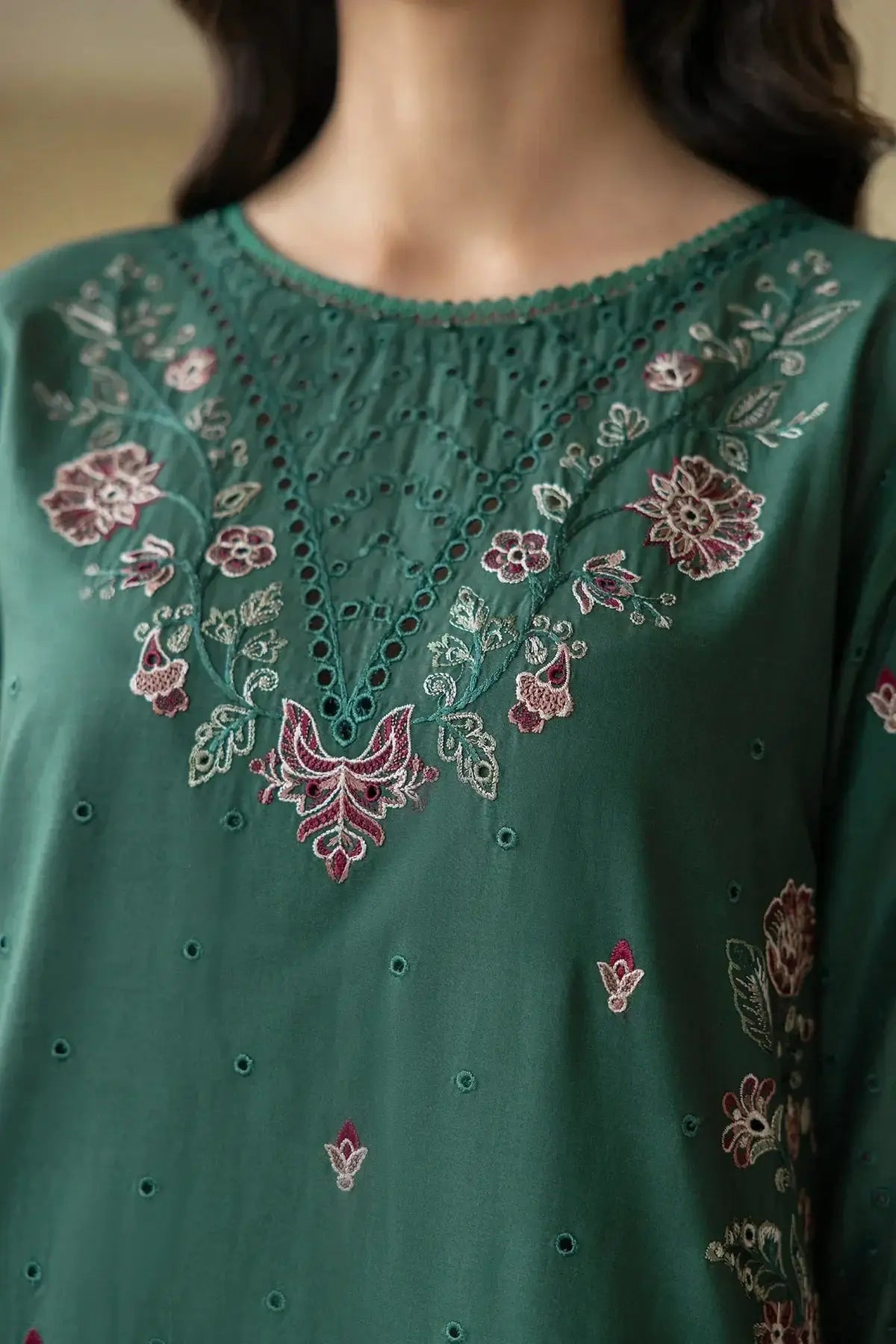 Farasha | Bahaar Embroidered Lawn | Azure Grace - Pakistani Designer Dress - by Farasha | Type: Luxury - 100% Original at Saira Sultan