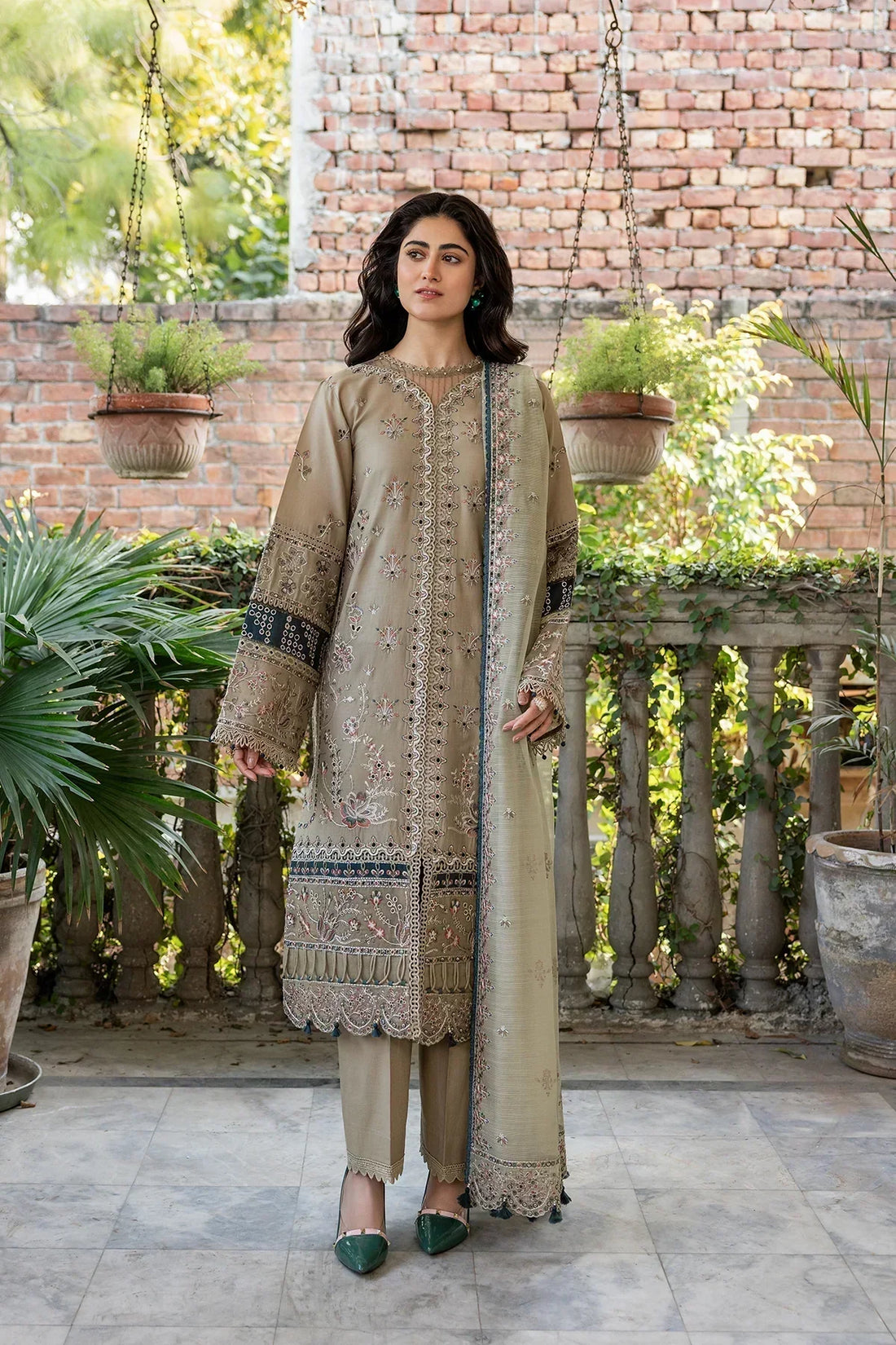 Farasha | Bahaar Embroidered Lawn | Whimsical Sage -  Farasha Luxury -  Saira Sultan