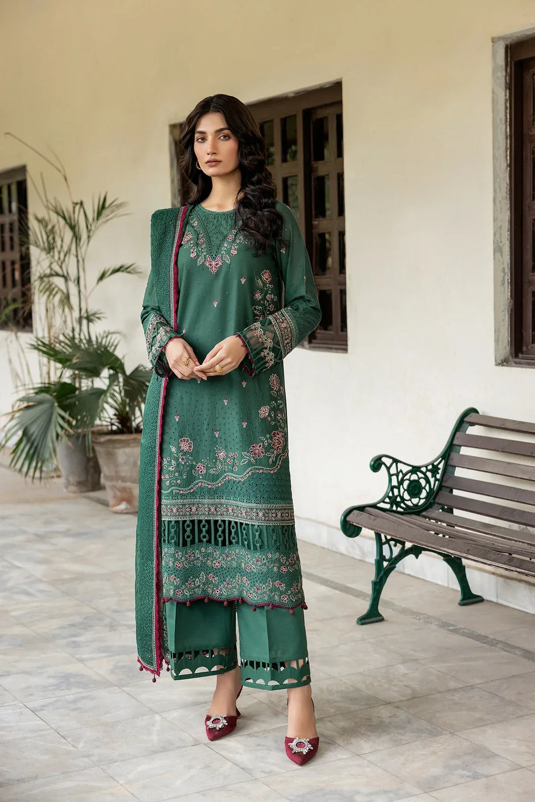 Farasha | Bahaar Embroidered Lawn | Azure Grace -  Farasha Luxury -  Saira Sultan
