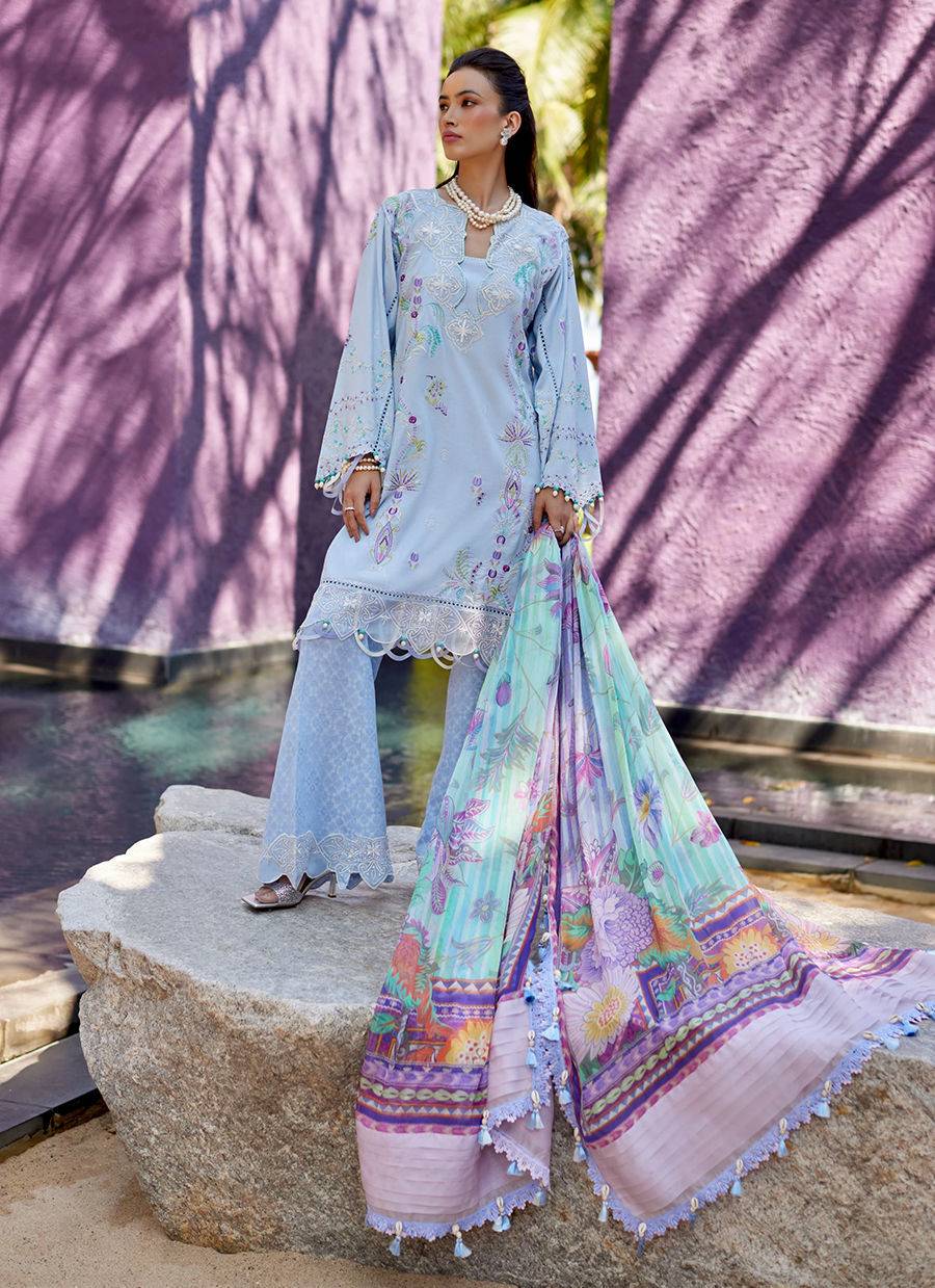 Farah Talib Aziz | Suay Lawn 24 | CALLISTA WEDGEWOOD - Pakistani Designer Dress - by Farah Talib Aziz | Type: Luxury - 100% Original at Saira Sultan