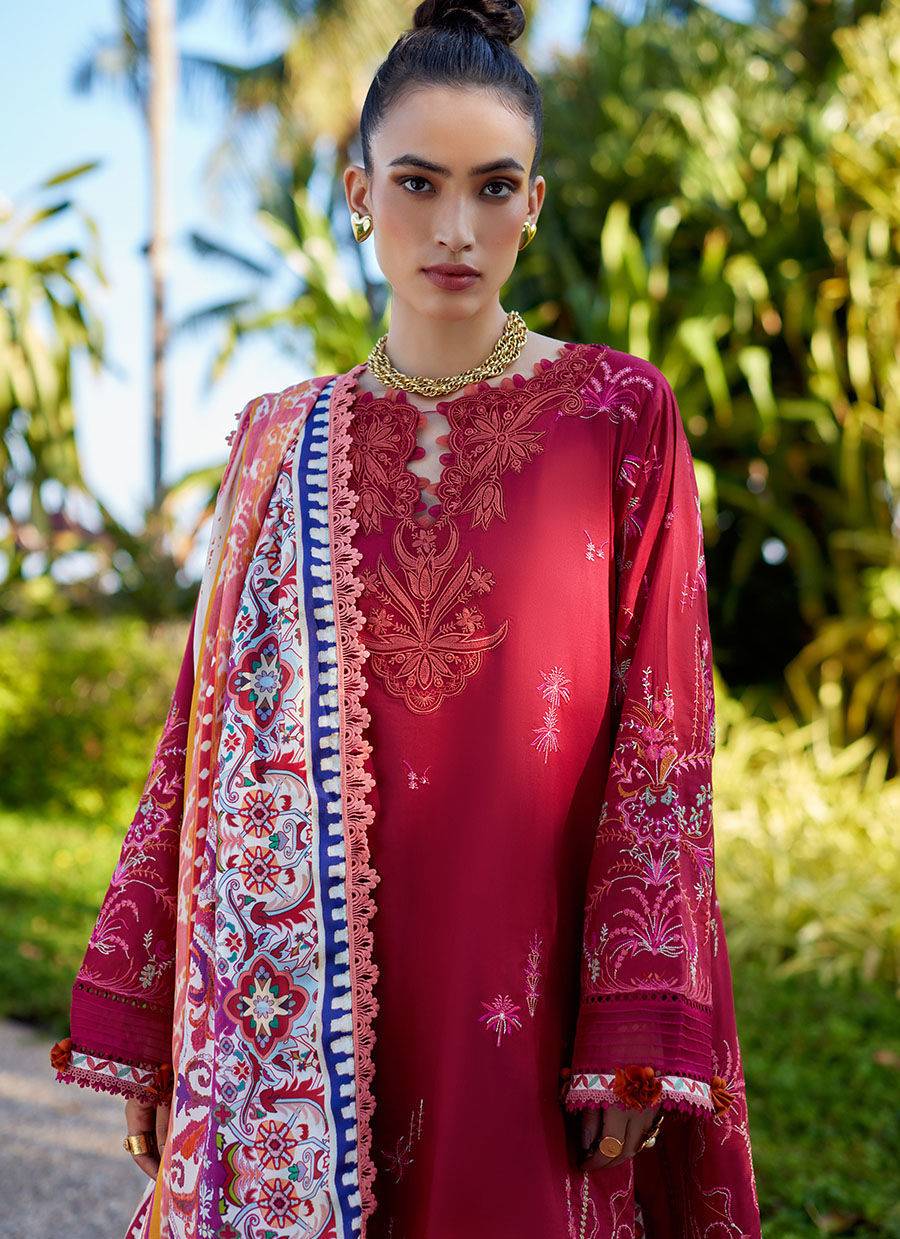 Farah Talib Aziz | Suay Lawn 24 | ENZO RED - Pakistani Designer Dress - by Farah Talib Aziz | Type: Luxury - 100% Original at Saira Sultan