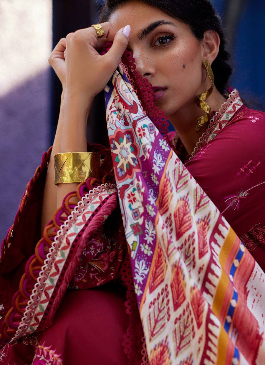 Farah Talib Aziz | Suay Lawn 24 | ENZO RED - Pakistani Designer Dress - by Farah Talib Aziz | Type: Luxury - 100% Original at Saira Sultan