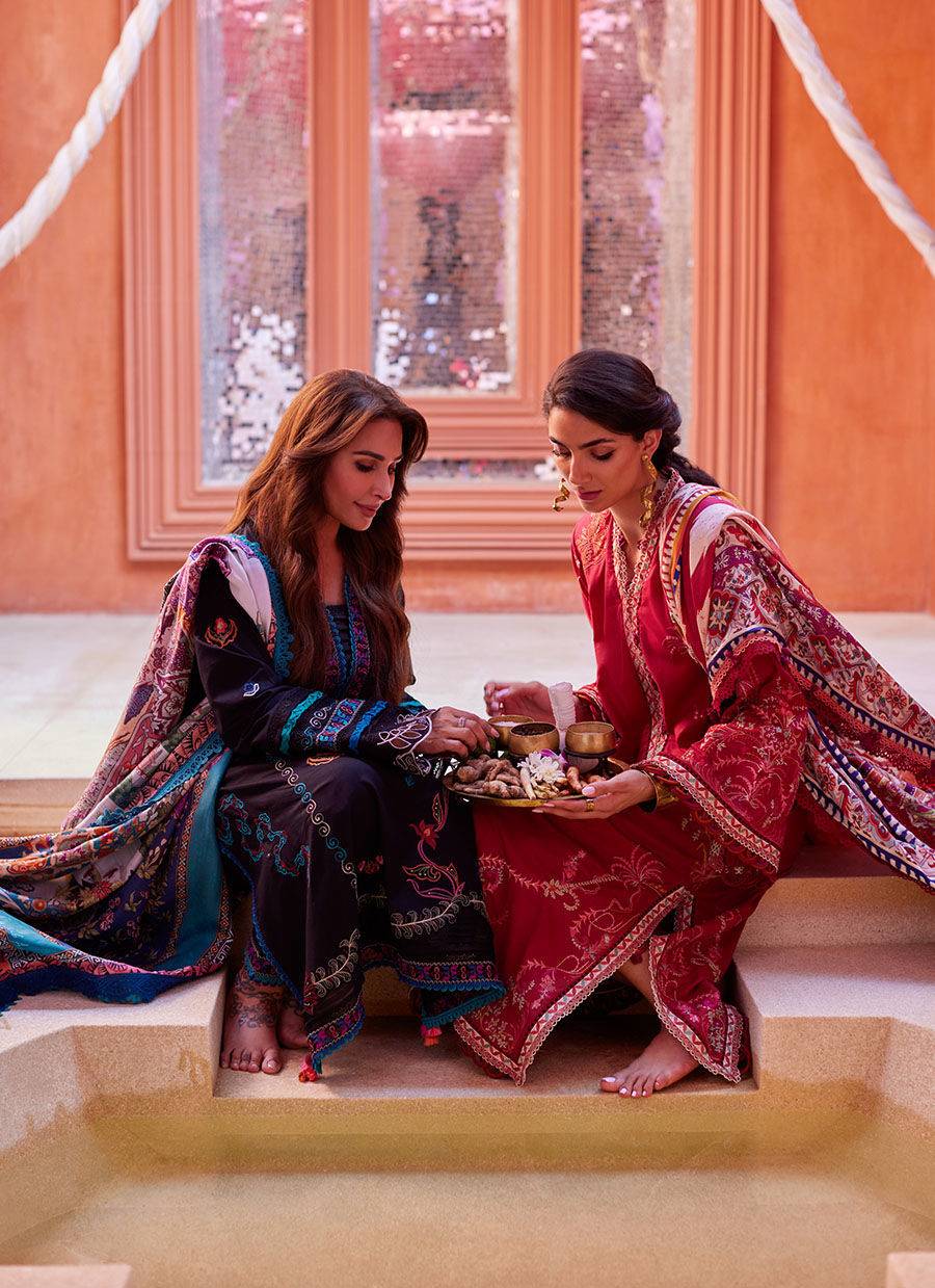Farah Talib Aziz | Suay Lawn 24 | ENZO RED - Pakistani Designer Dress - by Farah Talib Aziz | Type: Luxury - 100% Original at Saira Sultan
