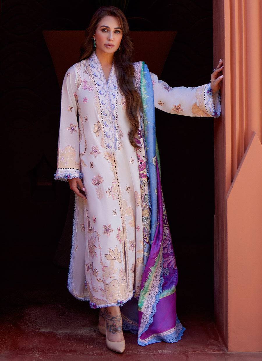 Farah Talib Aziz | Suay Lawn 24 | MIWA IVORY - Pakistani Designer Dress - by Farah Talib Aziz | Type: Luxury - 100% Original at Saira Sultan