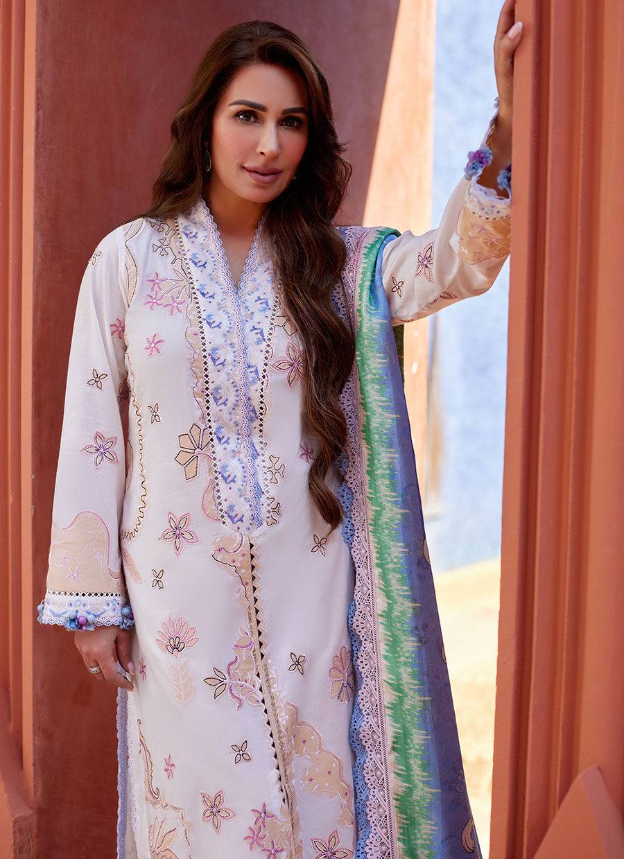 Farah Talib Aziz | Suay Lawn 24 | MIWA IVORY - Pakistani Designer Dress - by Farah Talib Aziz | Type: Luxury - 100% Original at Saira Sultan