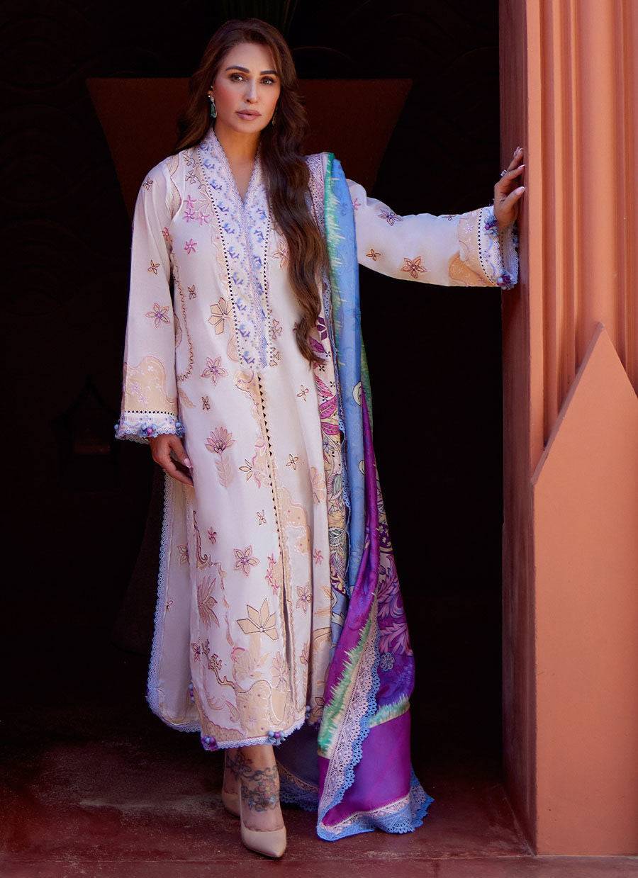 Farah Talib Aziz | Suay Lawn 24 | MIWA IVORY - Pakistani Designer Dress - by Farah Talib Aziz | Type: Luxury - 100% Original at Saira Sultan