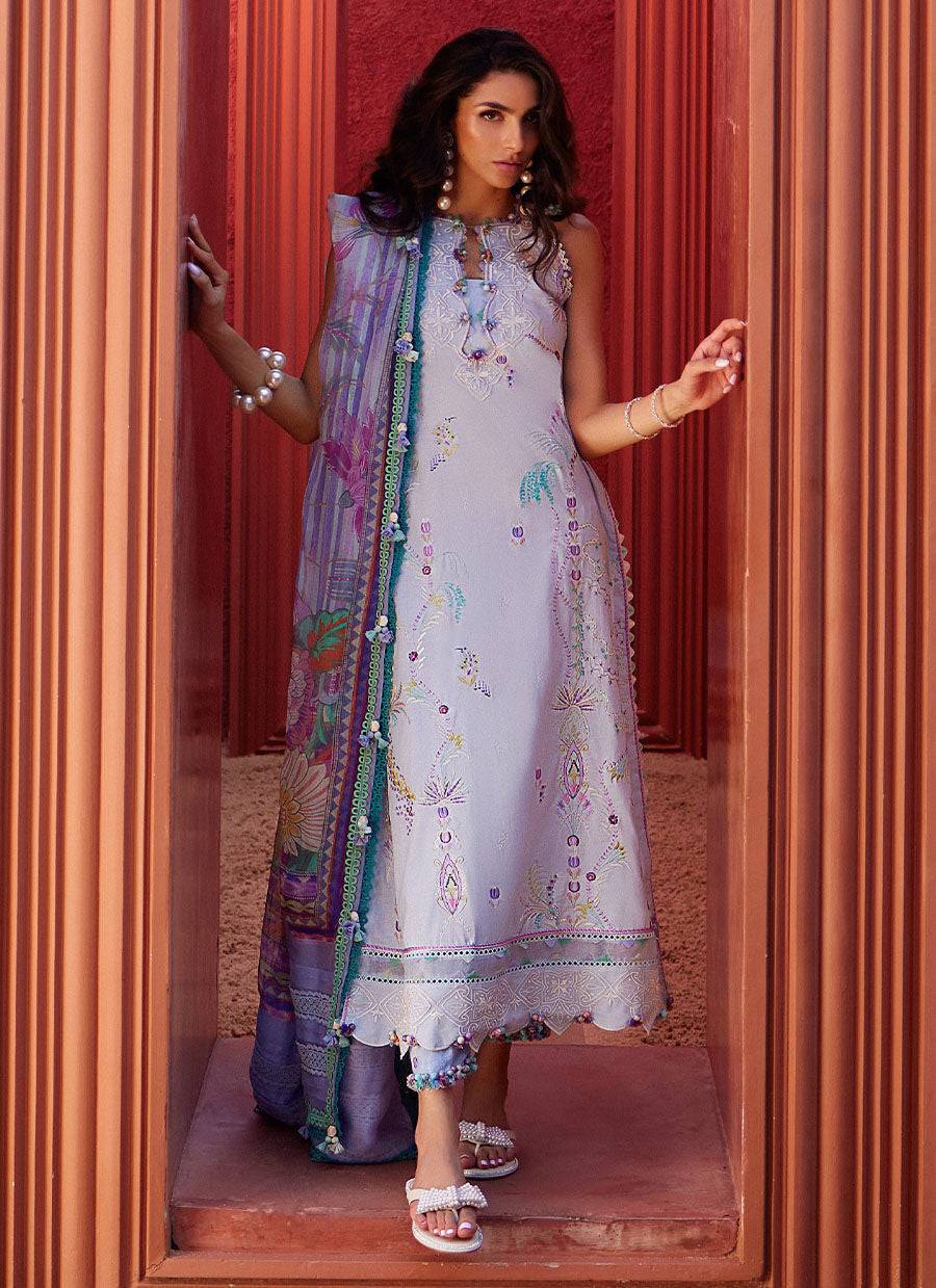 Farah Talib Aziz | Suay Lawn 24 | CALLISTA WEDGEWOOD - Pakistani Designer Dress - by Farah Talib Aziz | Type: Luxury - 100% Original at Saira Sultan