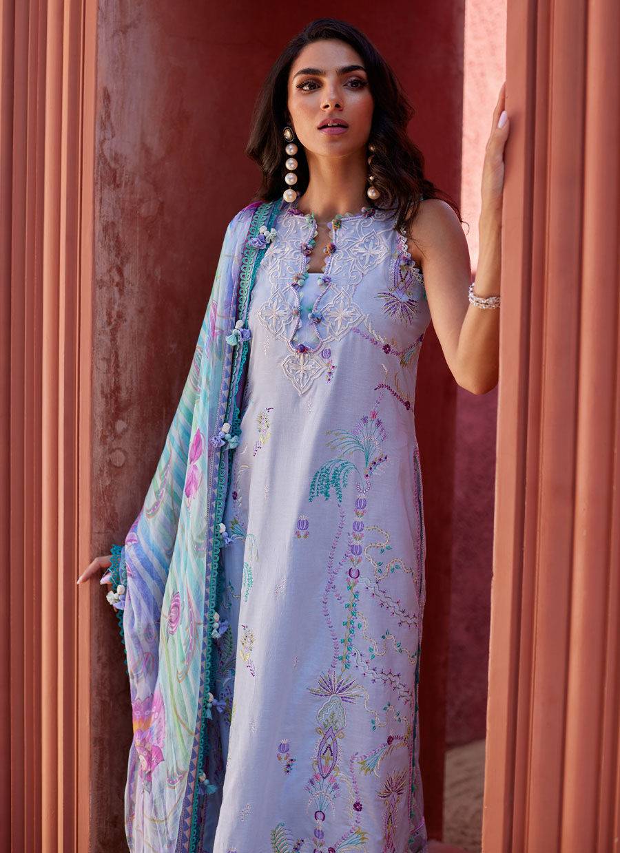Farah Talib Aziz | Suay Lawn 24 | CALLISTA WEDGEWOOD - Pakistani Designer Dress - by Farah Talib Aziz | Type: Luxury - 100% Original at Saira Sultan