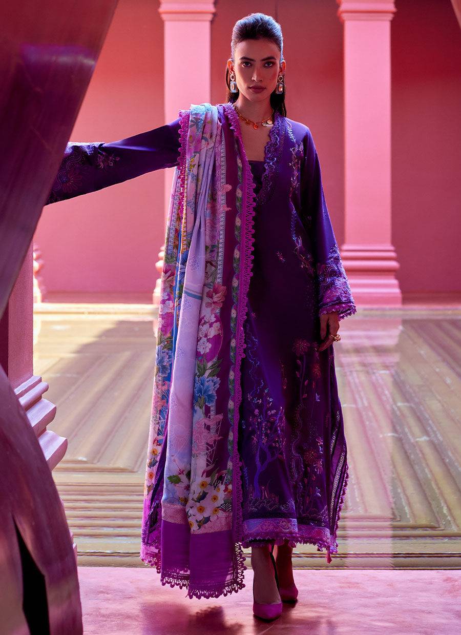 Farah Talib Aziz | Suay Lawn 24 | YURI PURPLE - Pakistani Designer Dress - by Farah Talib Aziz | Type: Luxury - 100% Original at Saira Sultan