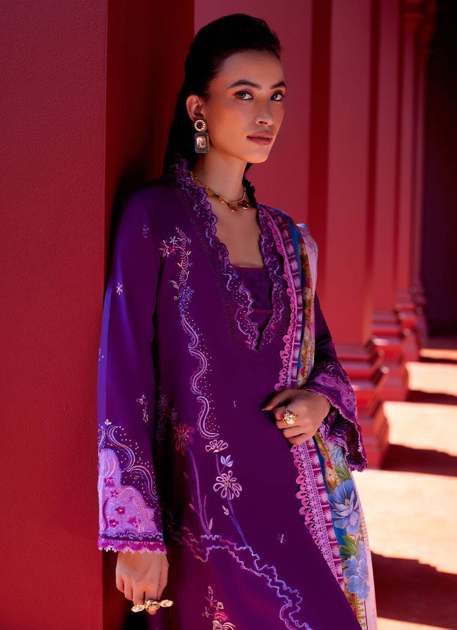 Farah Talib Aziz | Suay Lawn 24 | YURI PURPLE - Pakistani Designer Dress - by Farah Talib Aziz | Type: Luxury - 100% Original at Saira Sultan