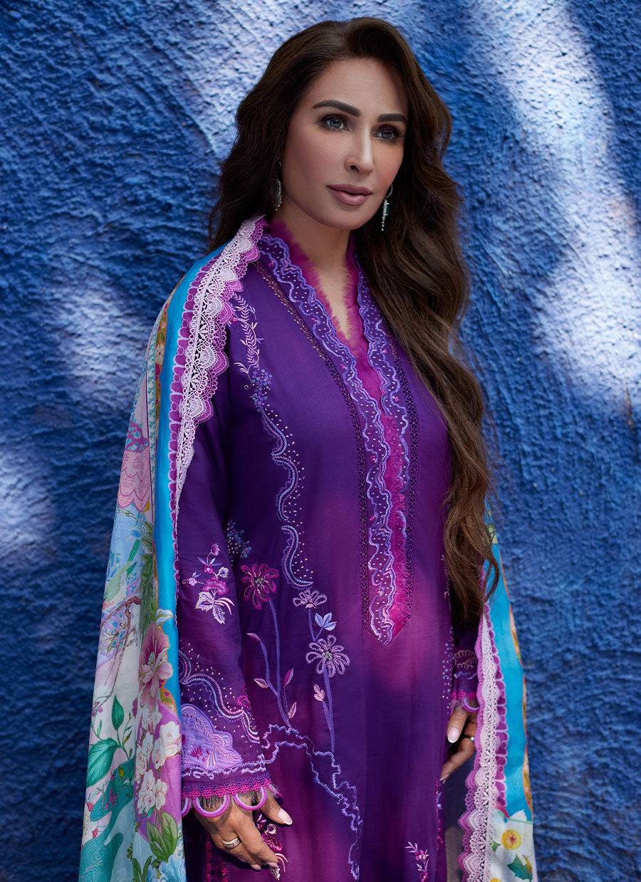 Farah Talib Aziz | Suay Lawn 24 | YURI PURPLE - Pakistani Designer Dress - by Farah Talib Aziz | Type: Luxury - 100% Original at Saira Sultan